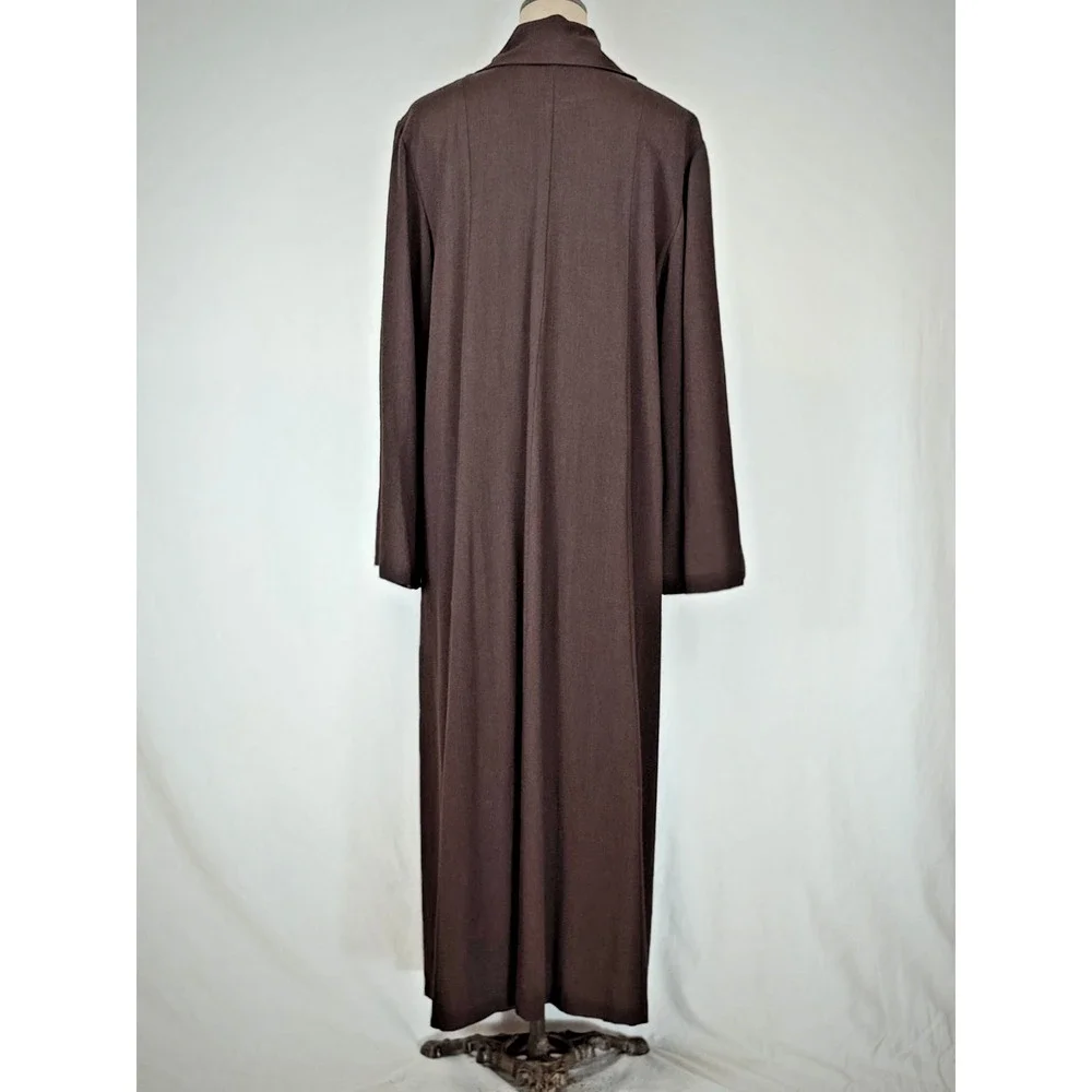 Vintage 8o's Guarantee Brown Long Wool Blend Coat LARGE #50213 Made USA - Picture 3 of 12